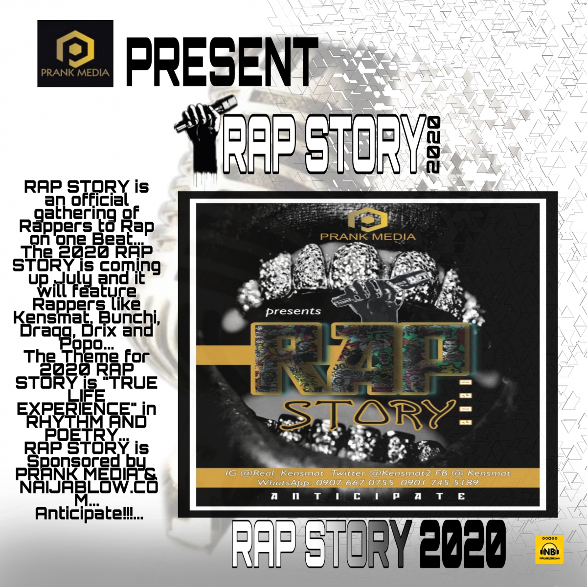 RAP STORY 2020 OFFICIAL LIST